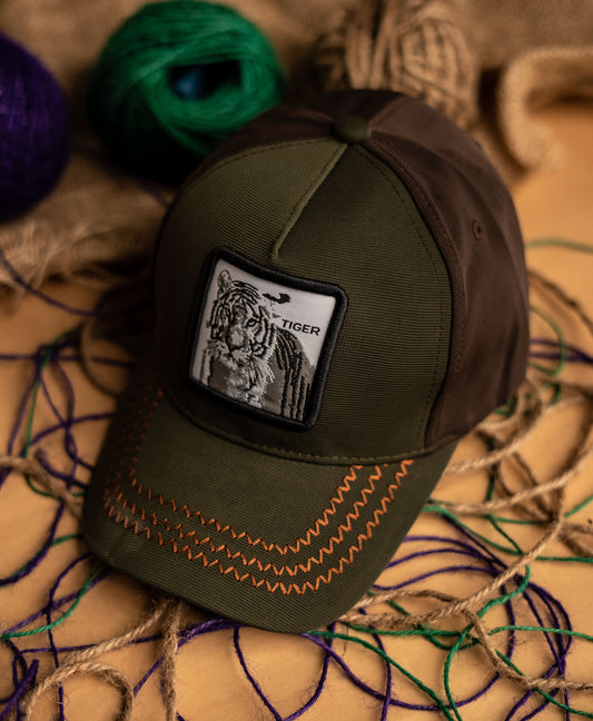 Green Multi Tiger Cap