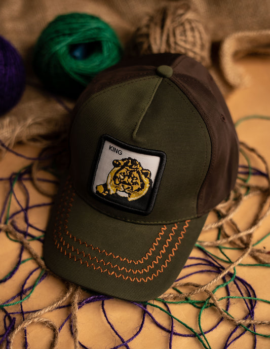 Green Multi Lion Cap