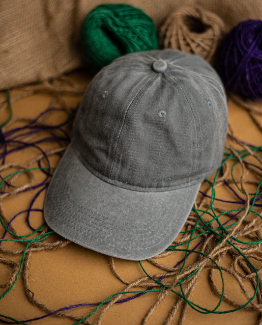 Grey Washed Denim Cap