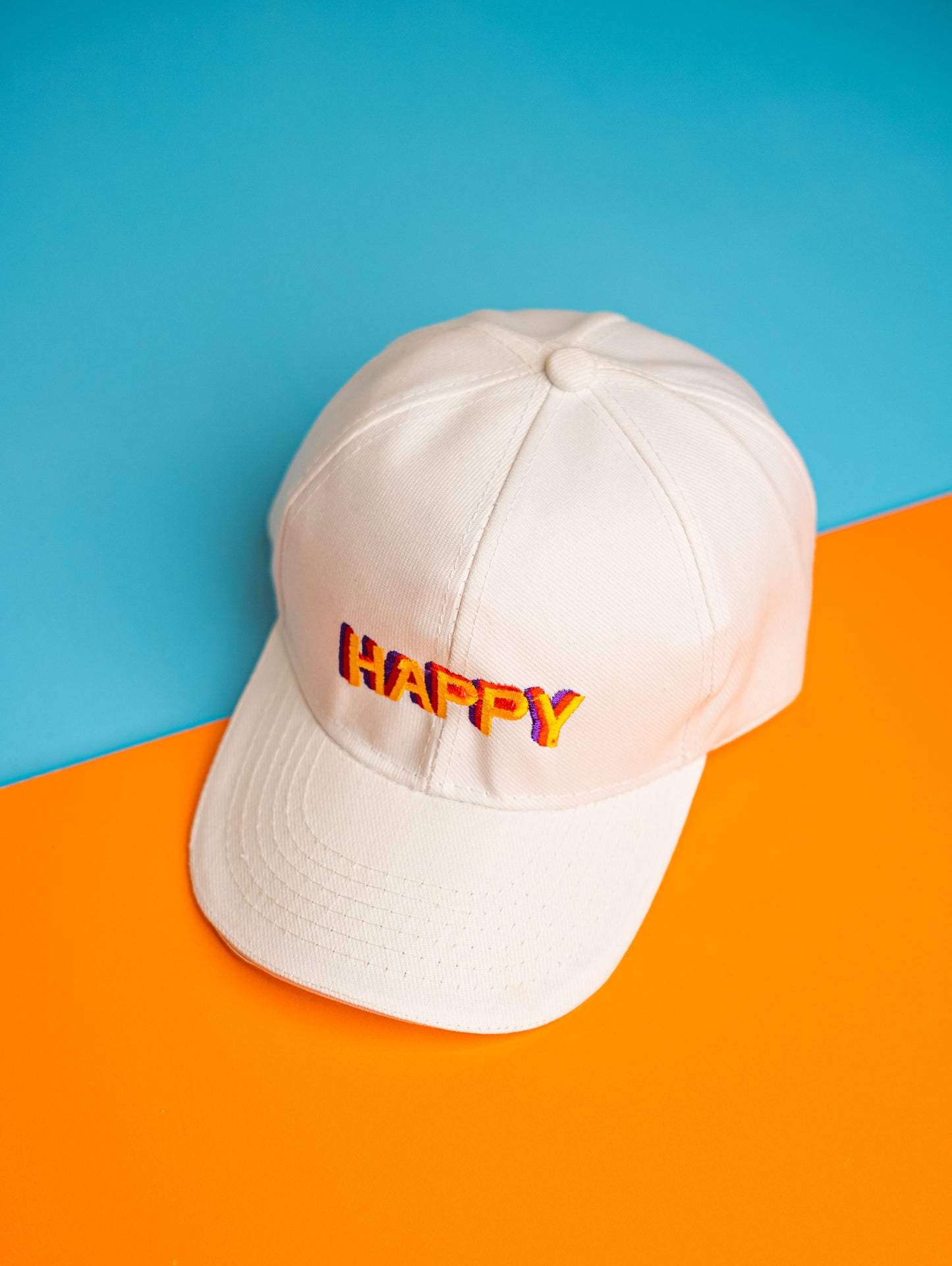 White Happy Cap