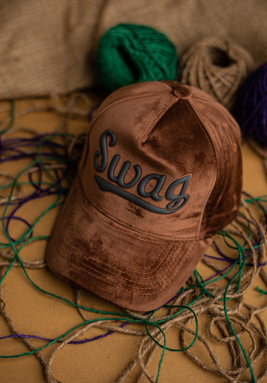 Brown Swag Suede Cap CC1007