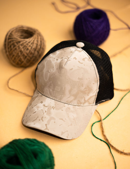 3D Biege Camouflague Net Cap