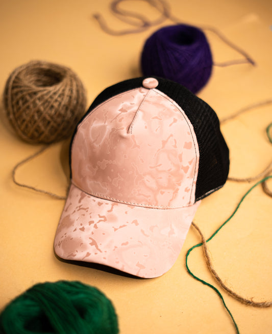 3D Rose Gold Camouflague Net Cap