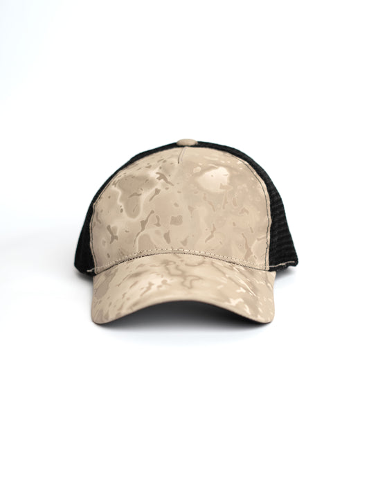 3D Biege Camouflague Net Cap