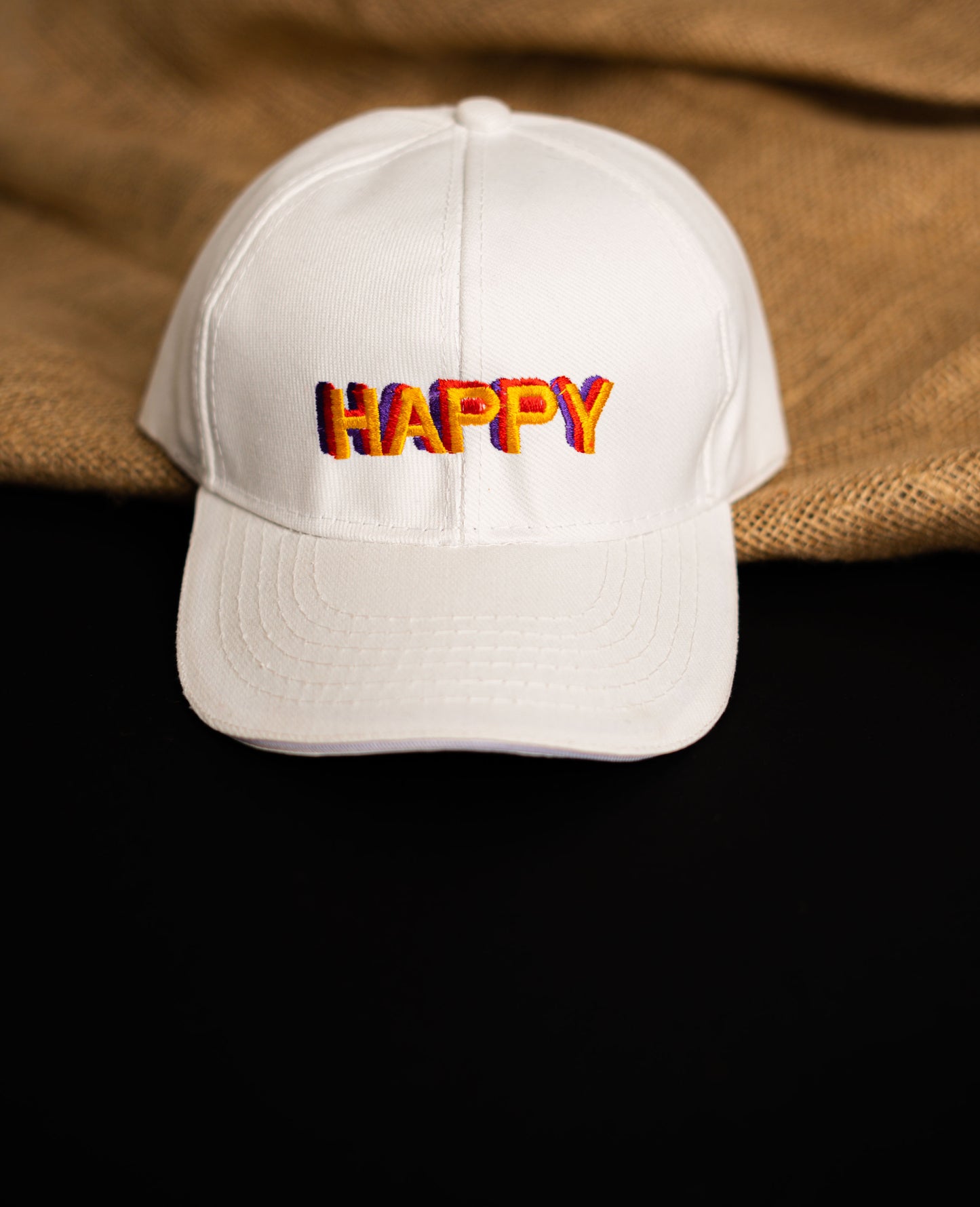 White Happy Cap