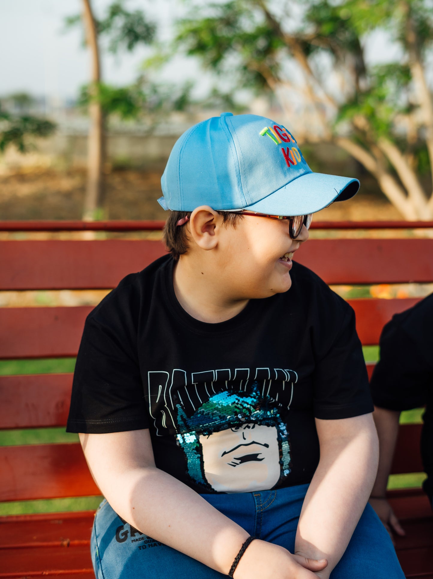 Light Blue Tiger Kids Cap