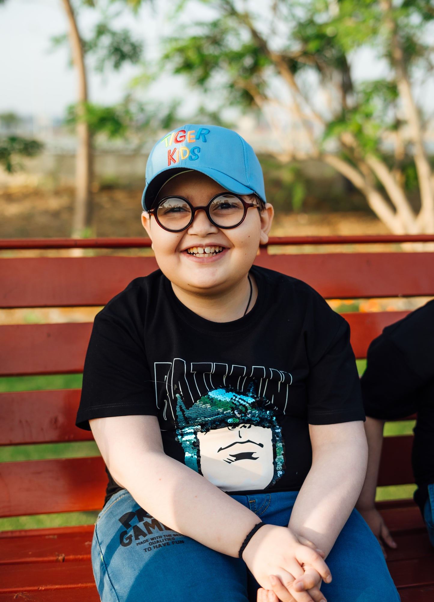 Light Blue Tiger Kids Cap