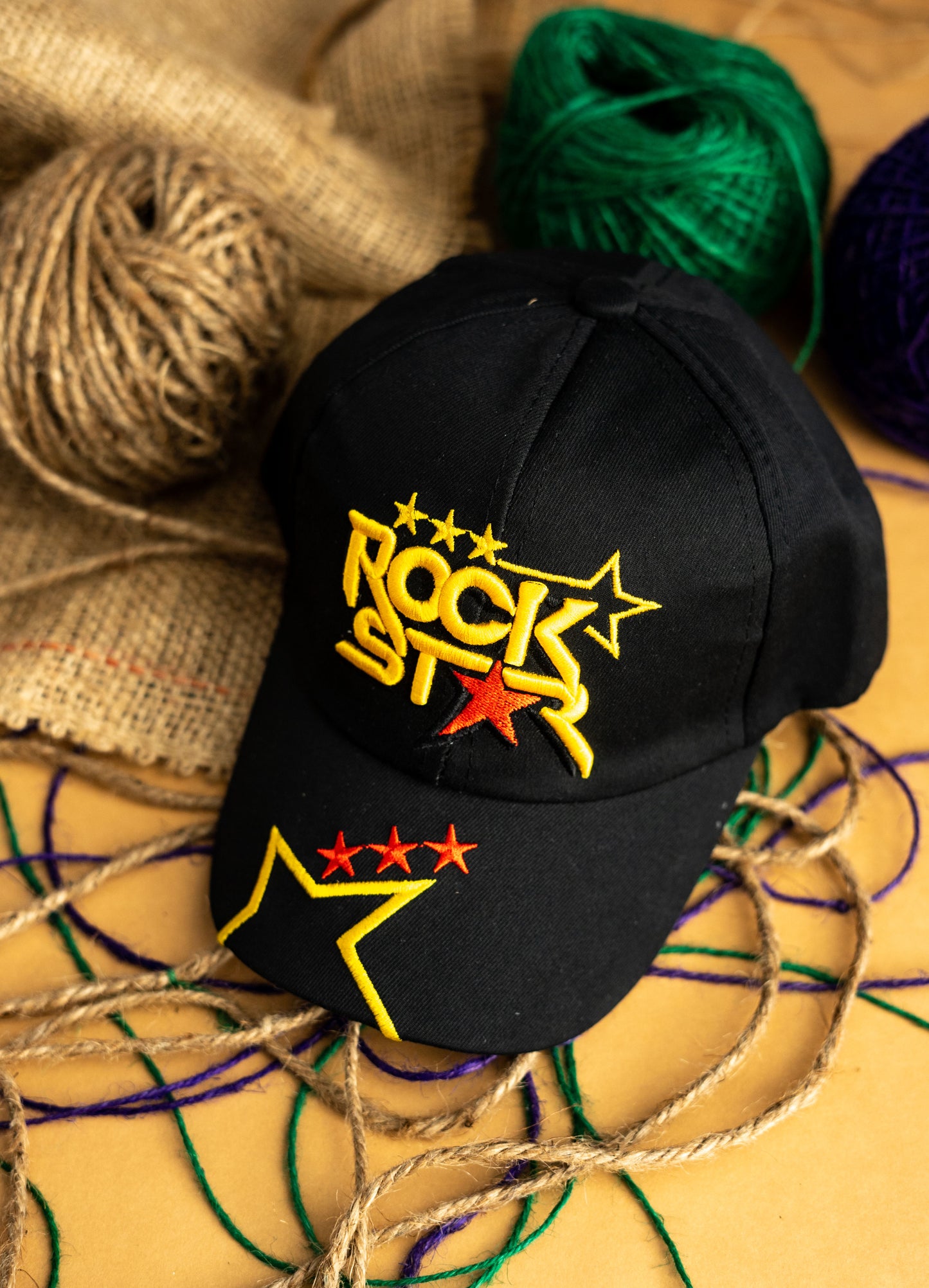 Black Rockstar Kids Cap