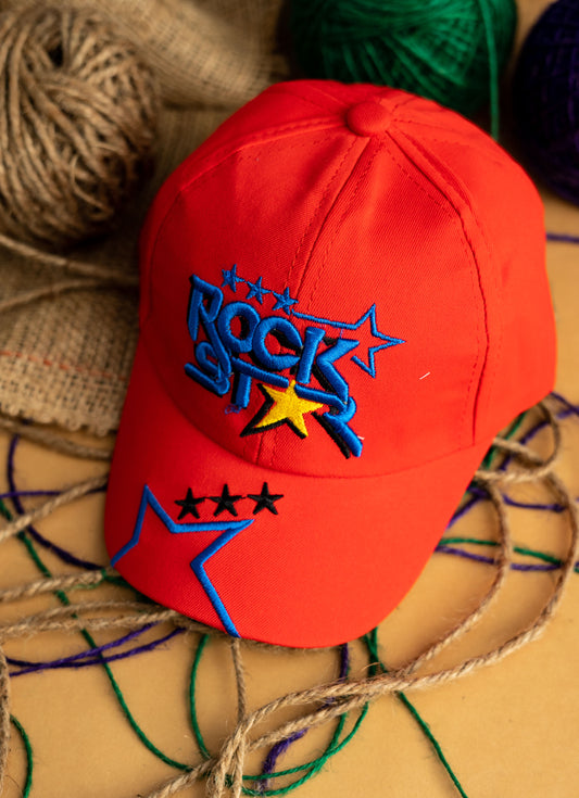 Red Rockstar Kids Cap