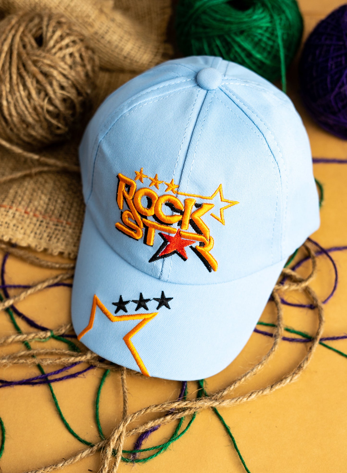 Light Blue Rockstar Kids Cap