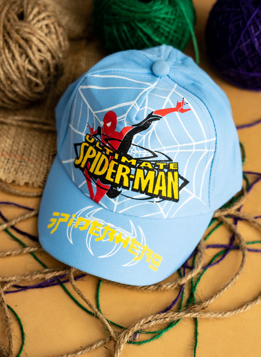 Blue 3D Spiderman Kids Cap