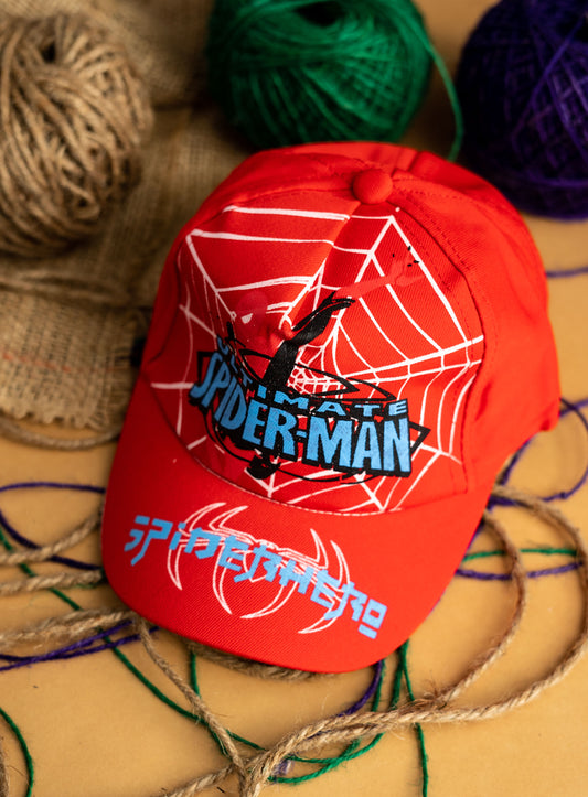 Red 3D Spiderman Kids Cap