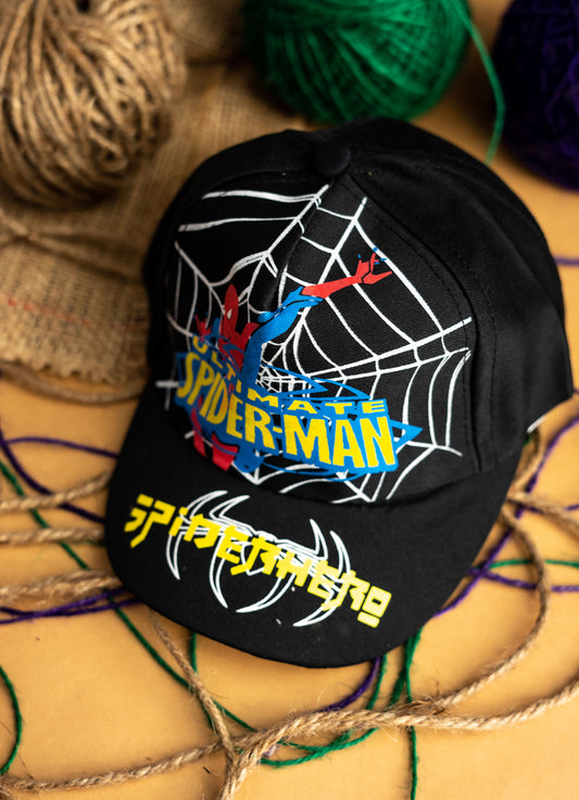 Black Spiderman Kids Cap