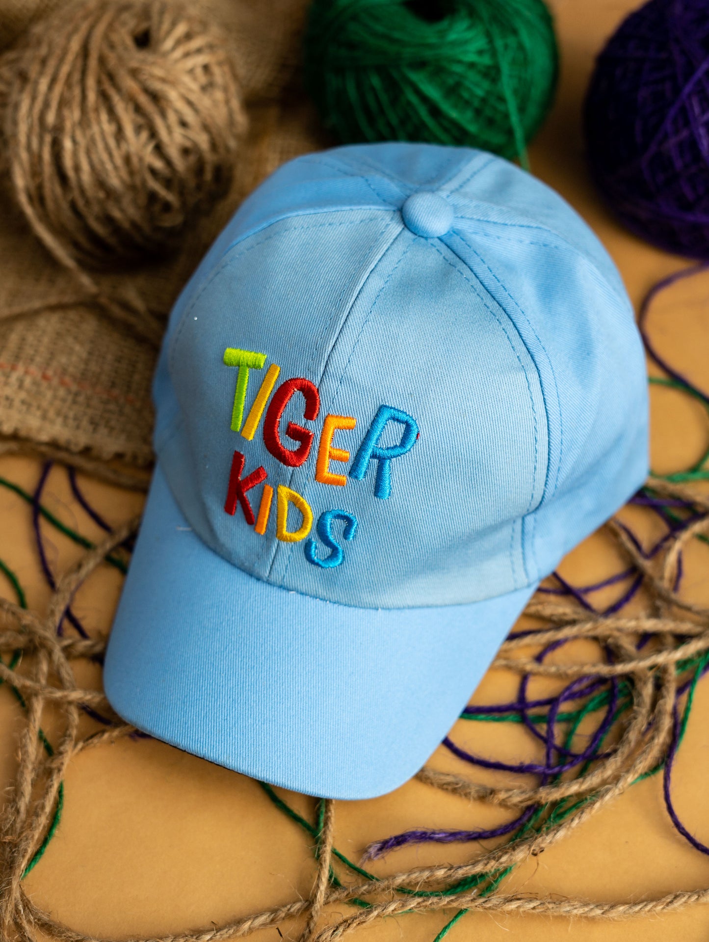 Light Blue Tiger Kids Cap