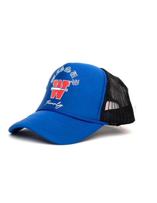 Blue W Net Cap