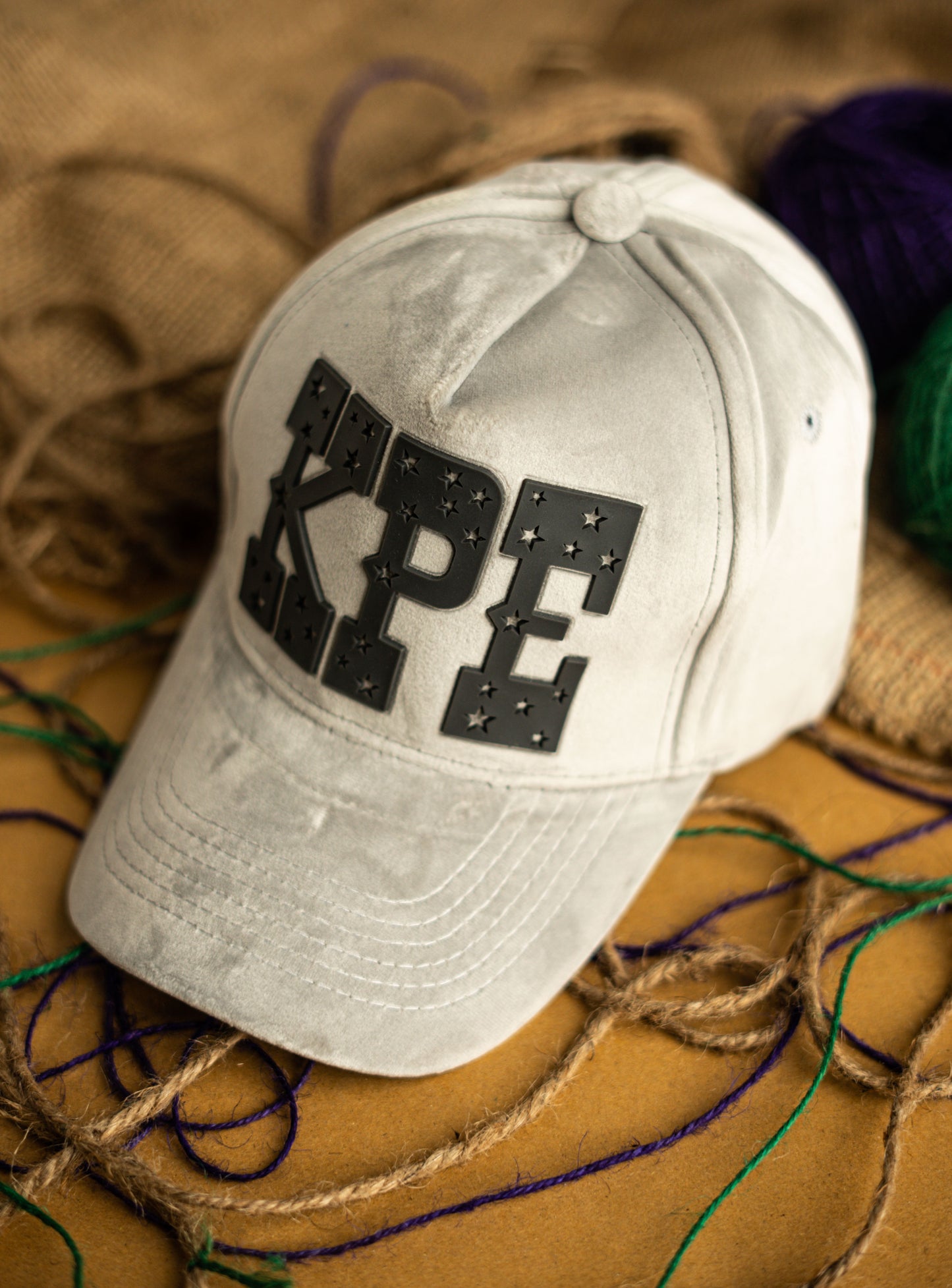 White KPE Suede Cap