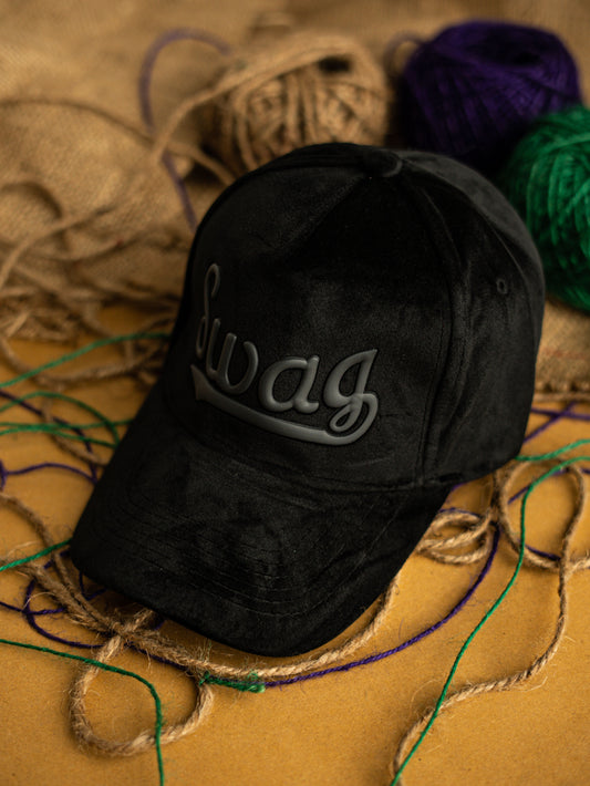 Black Swag Suede Cap