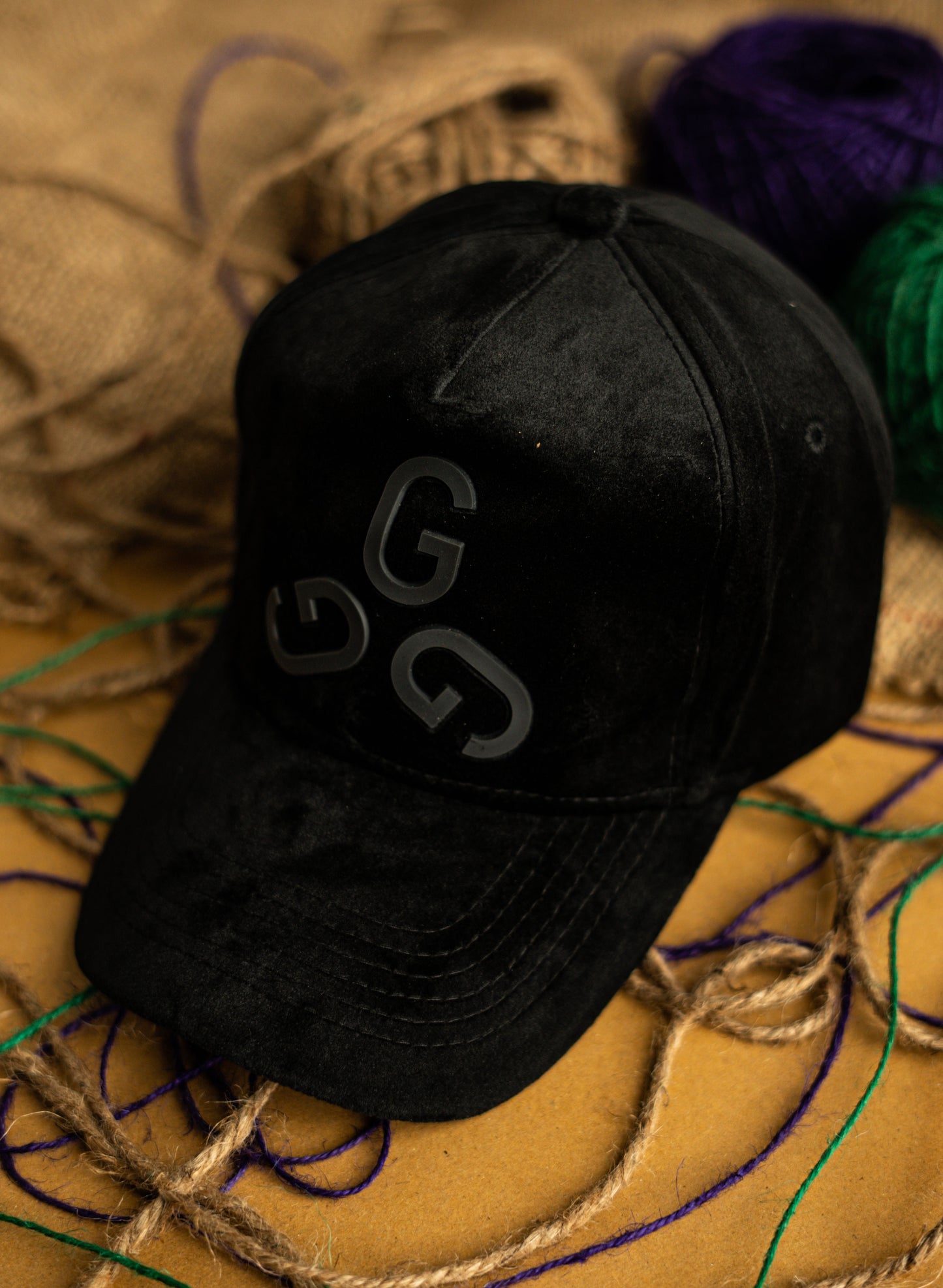 Black G Suede Cap