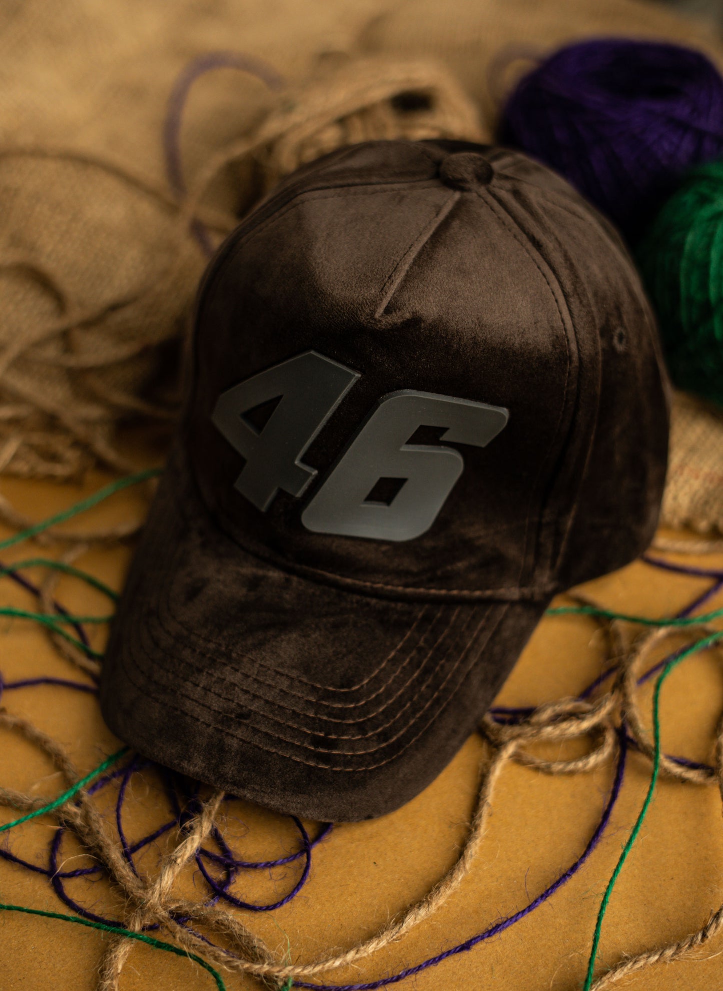 Brown 46 Suede Cap