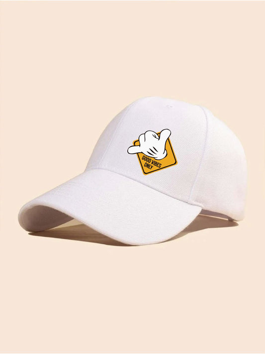 White GVO Printed Cap